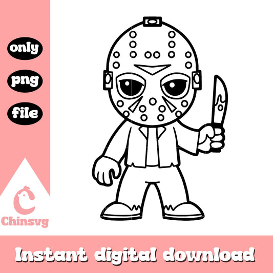 Chibi jason voorhees design png, jason voorhees cartoon png