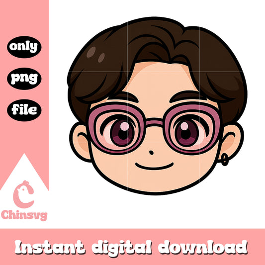 Chibi kpop demon hunters character face png, anime characters png