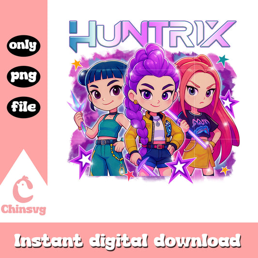 Chibi kpop huntrix band design png, huntrix girl band png, chibi png