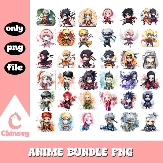 Chibi naruto characters bundle png