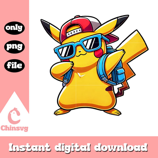 Chibi pikachu dabbing back to school png, pikachu art png