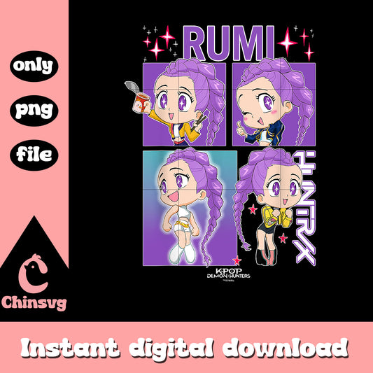 Chibi rumi huntrix member png, kpop hunter rumi png