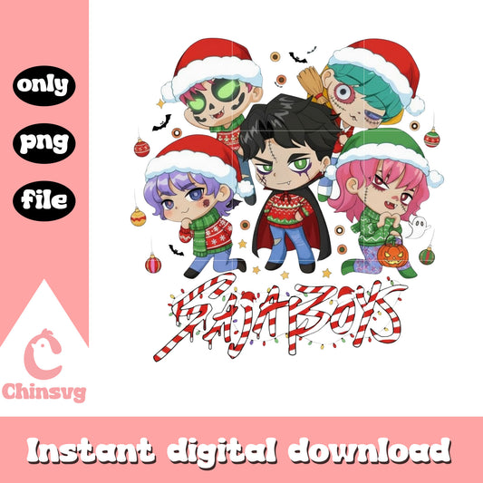 Chibi saja boys happy christmas png, saja boys outfits png