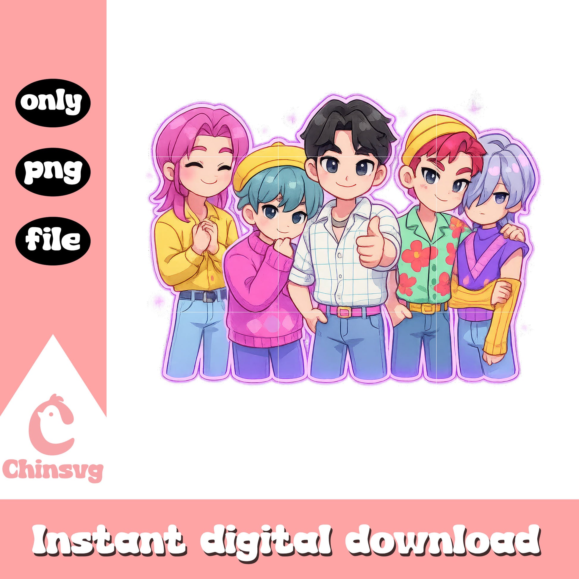 Chibi saja boys kpop demon band design png, saja boys png