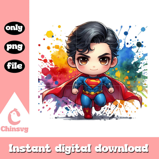 Chibi superman colorful design png, the marvel avengers png