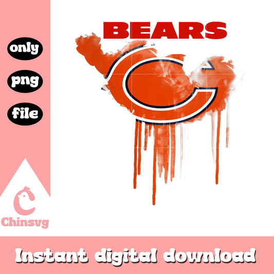 Chicago Bears dripping logo design png, nfl bears png