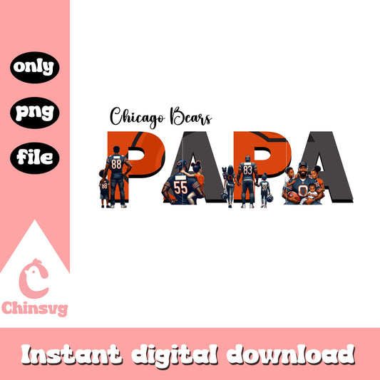 Chicago Bears papa pattern logo design png, nfl logos png