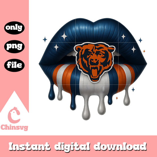 Chicago bears dripping lips png, chicago bears logo​ png, nfl png