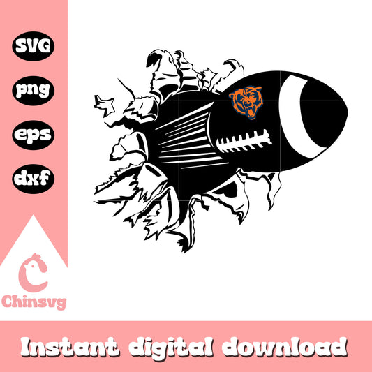 Chicago bears football team logo design svg, chicago bears logo svg