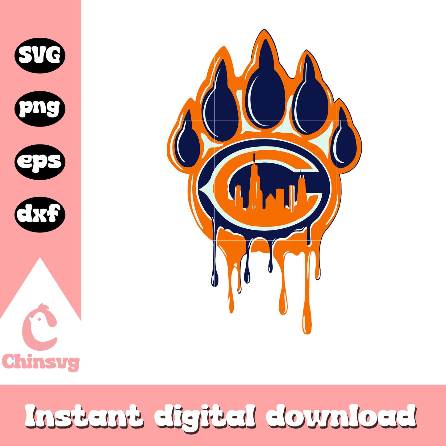 Chicago bears football team svg, nfl football bears svg