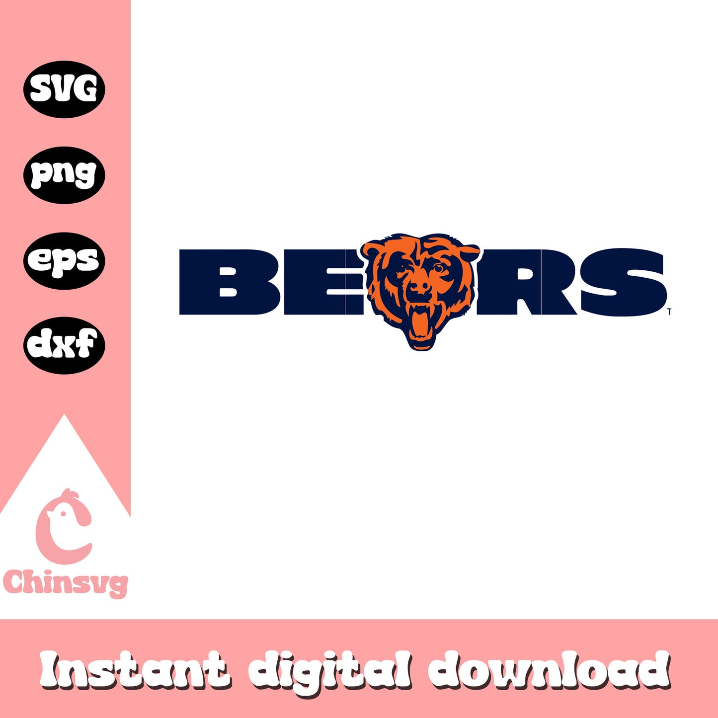 Chicago bears nfl logo design svg, chicago bears football svg