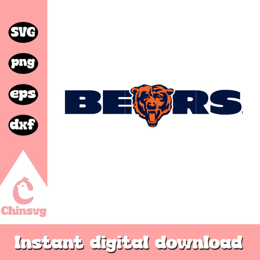 Chicago bears nfl logo design svg, chicago bears football svg