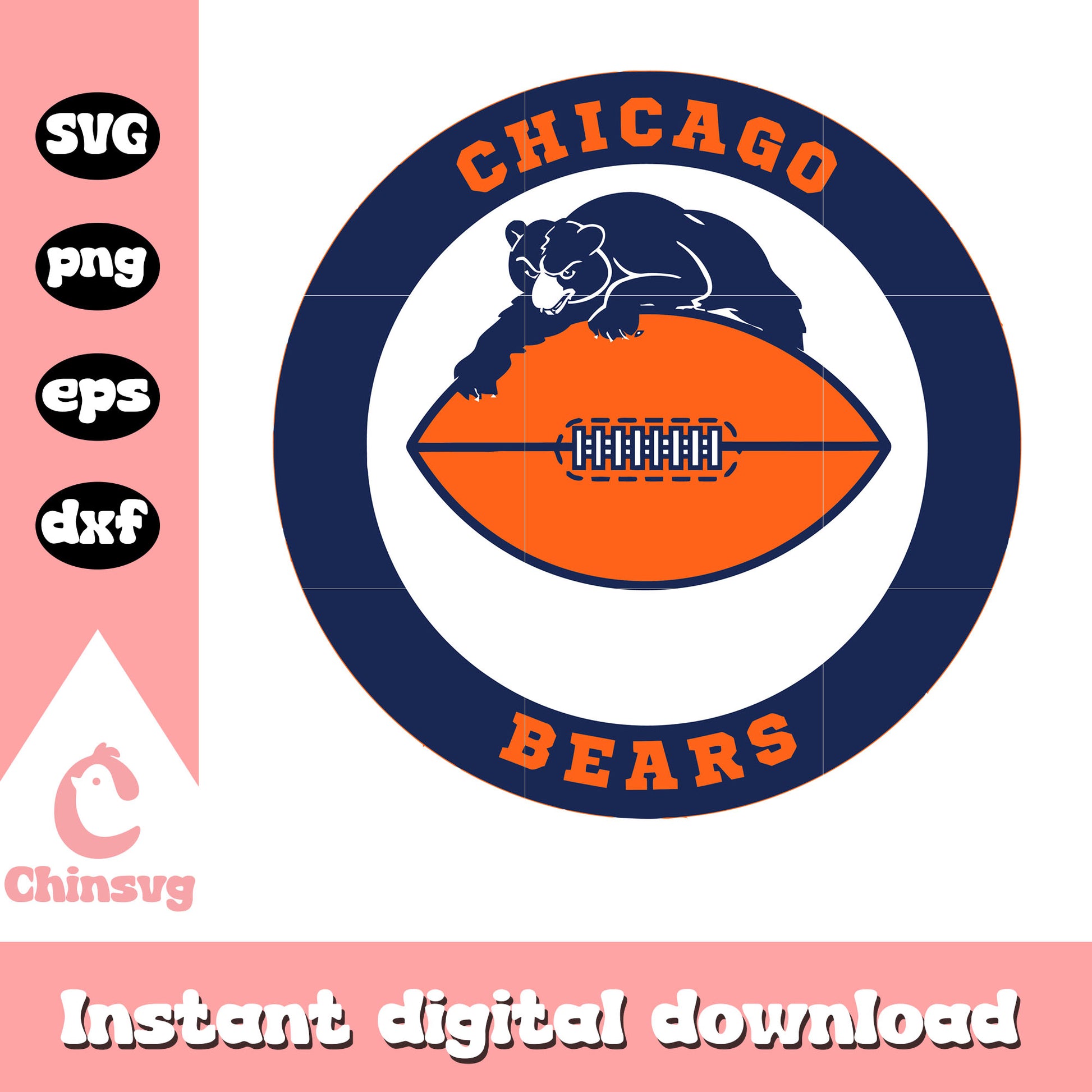 Chicago bears nfl team football logo svg, chicago bears nfl svg