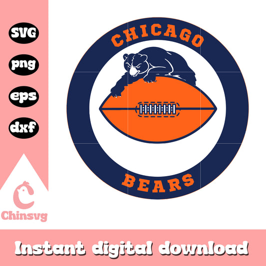 Chicago bears nfl team football logo svg, chicago bears nfl svg
