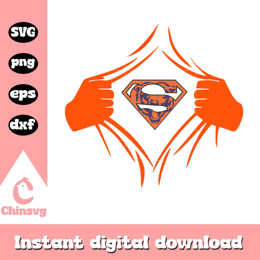 Chicago bears nfl team in my heart svg, nfl chicago bears svg