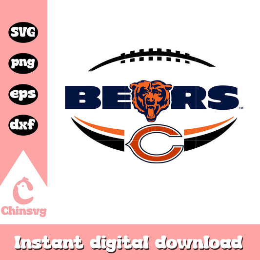 Chicago bears nfl team logo svg, football chicago bears svg