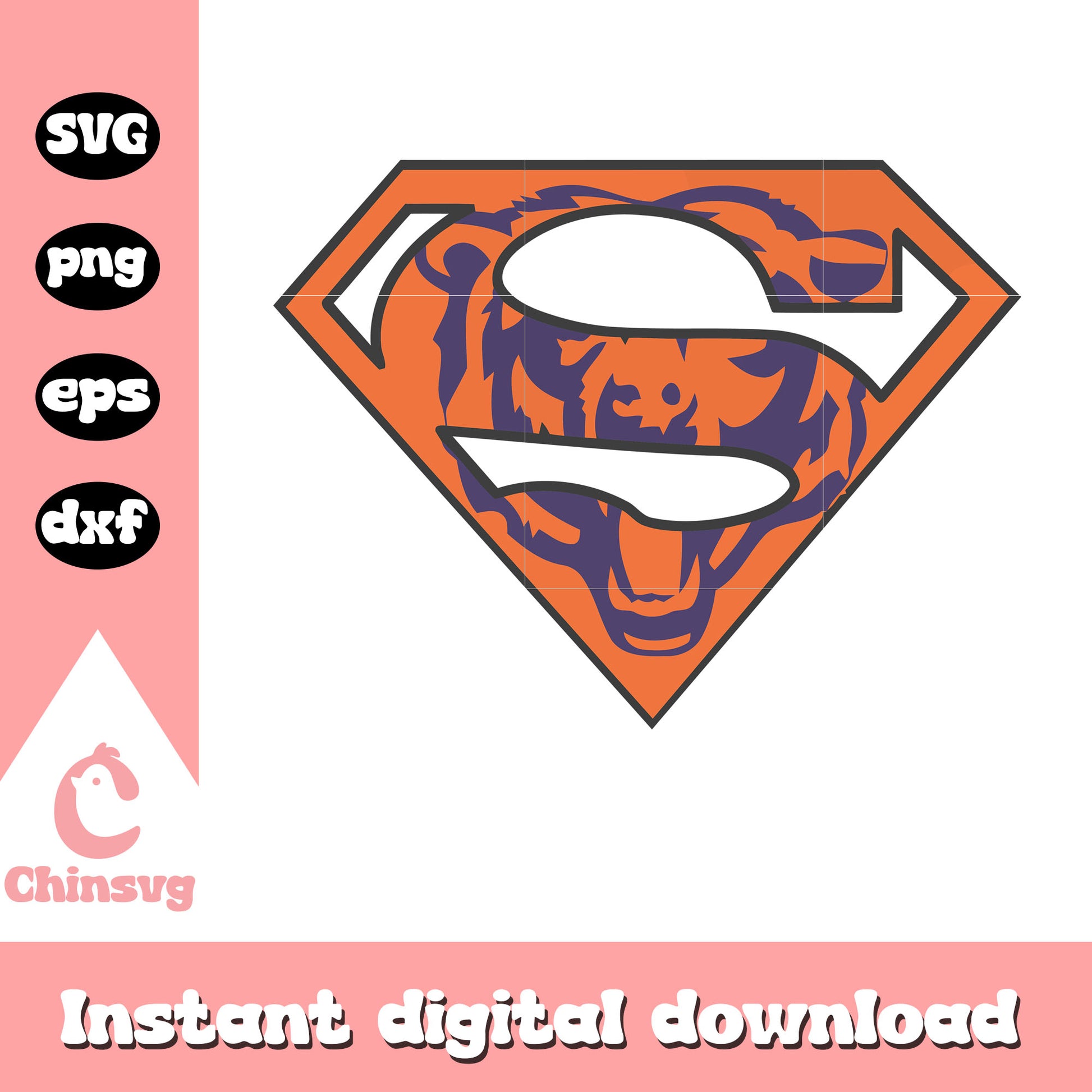 Chicago bears nfl team super logo svg, chicago bears svg