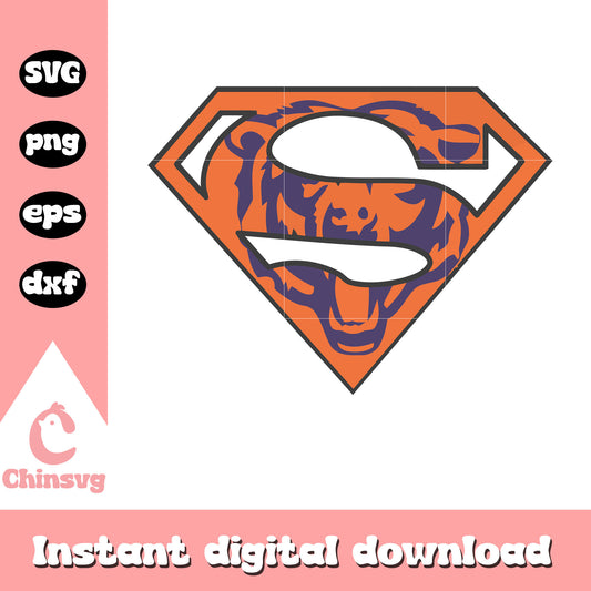 Chicago bears nfl team super logo svg, chicago bears svg