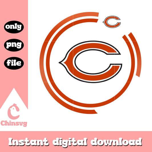 Chicago bears orange logo png, chicago sports bears​ png