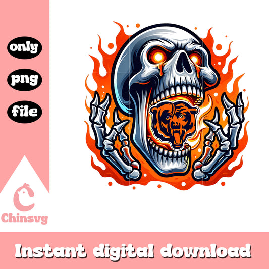 Chicago bears orange skull png, bears sports bars chicago​​ png
