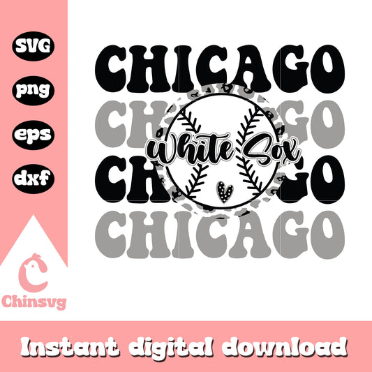 Chicago white sox baseball svg, baseball svg, chicago svg