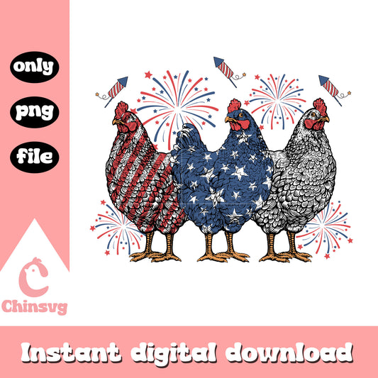 Chicken america flag png, Patriotic USA Chicken PNG, usa flag png