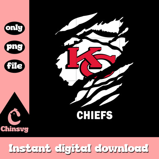 Chiefs logo white paint png, nfl kansas city chiefs​ png