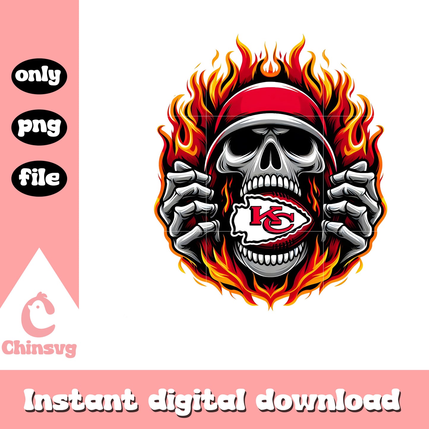 Chiefs skullcap red fire png, nfl kansas city chiefs​​​ png 