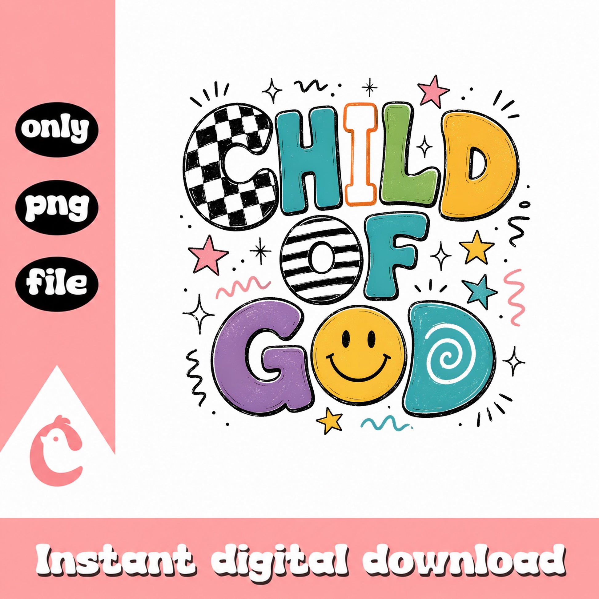 Child Of God PNG, Retro Christian Sublimation, Faith PNG