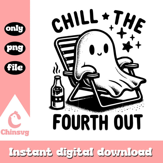 Chill the fourth out ghost black design png, chill ghost​ png