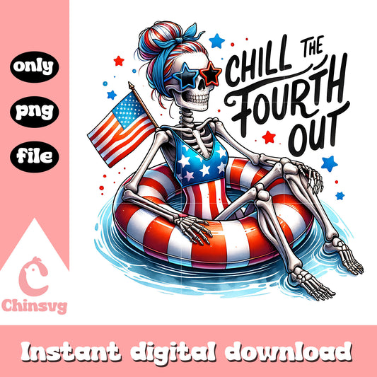 Chill the fourth out skeleton watercolor png, skeleton chilling​ png