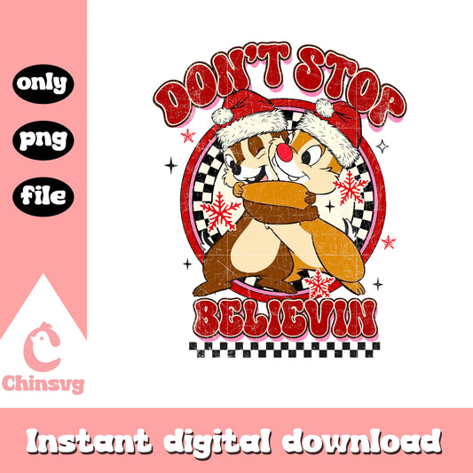 Chip and dale santa don't stop believin png, chip and dale christmas​ png