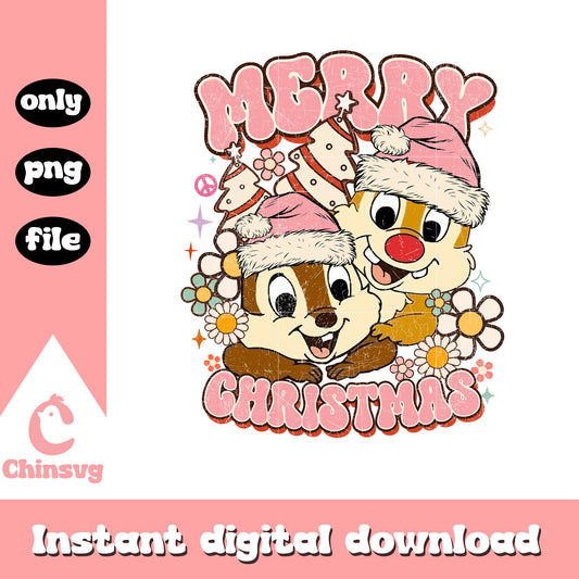 Chip and dale santa merry christmas png, merry christmas png