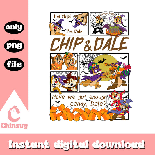 Chip and dale happy halloween design png, chip and dale png