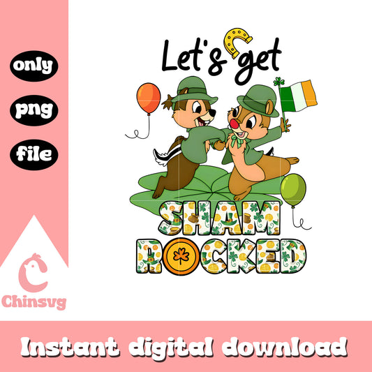Chip and dale let's get shamrocked png, disney png, st patrick png