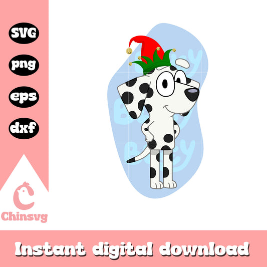 Chloe bluey santa hat christmas design svg, chloe bluey​ svg