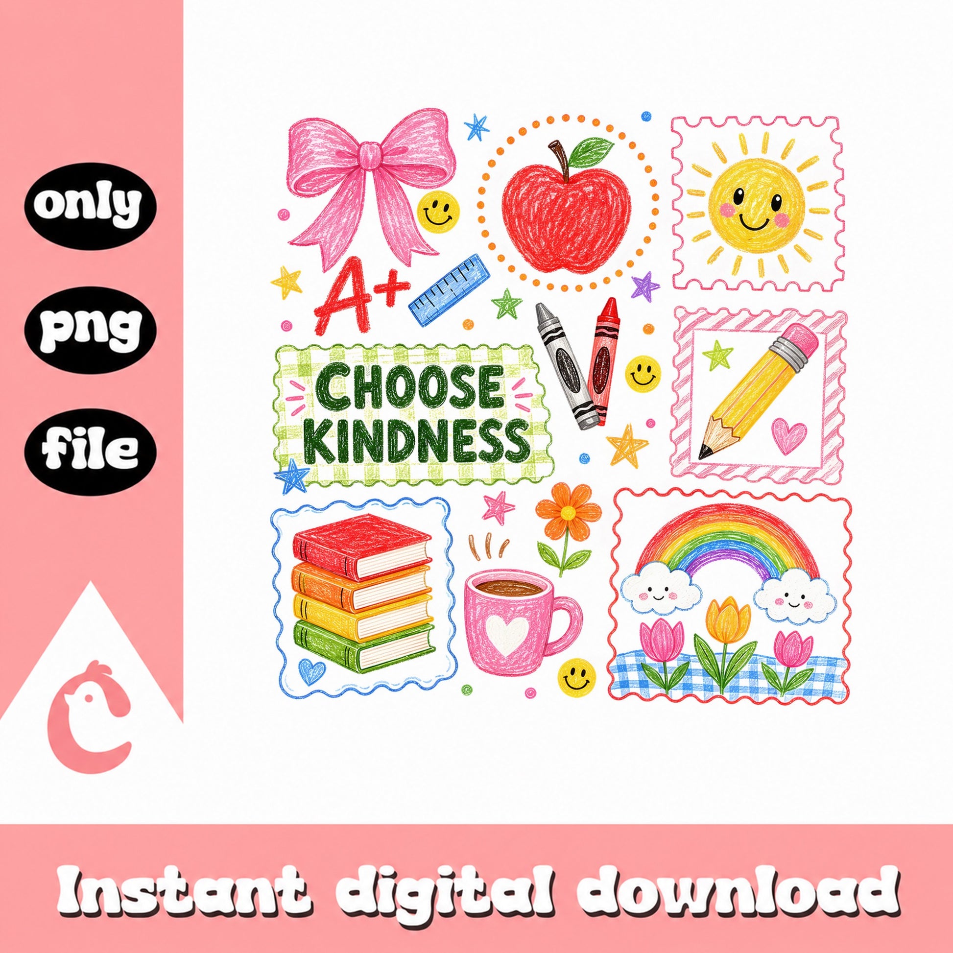 Choose Kindness Back To School PNG, Teacher PNG, School PNG