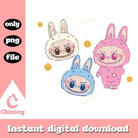 Choose happy labubu cute doll design png, cute labubu png