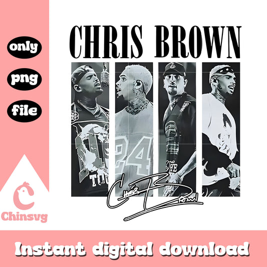 Chris brown frame black white design png chris brown png