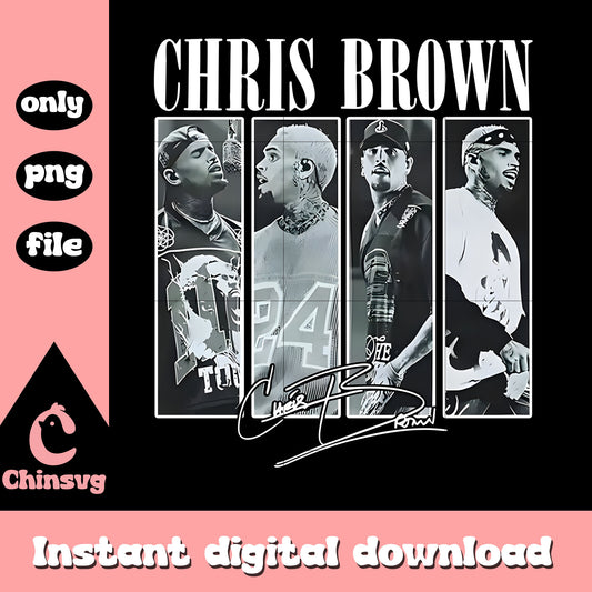 Chris brown frame white design png, chris brown png, trending png