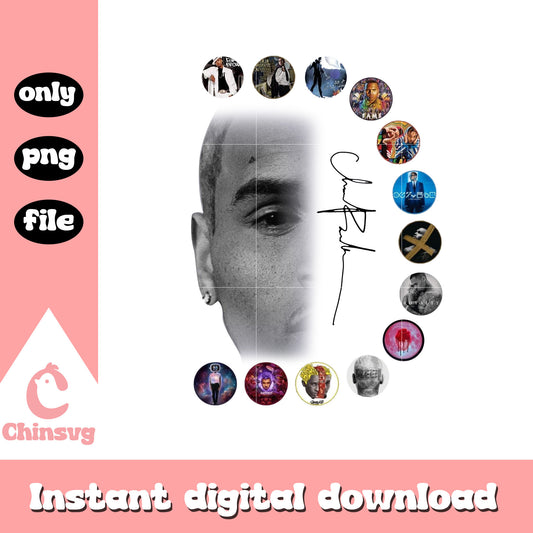 Chris brown half face design png, wild album png, 11 11 tour png