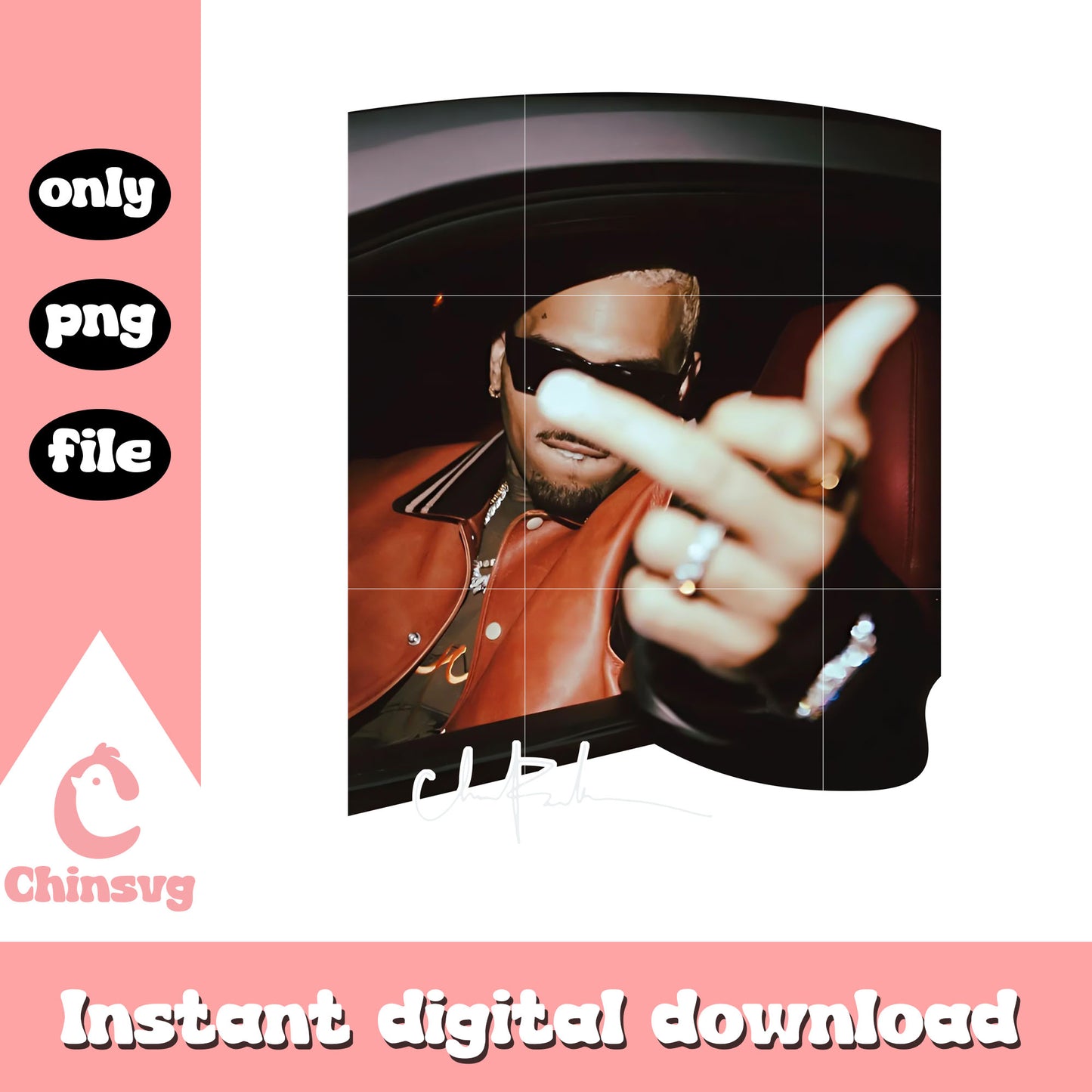 Chris brown middle finger funny png, chris brown 2025 tour​ png