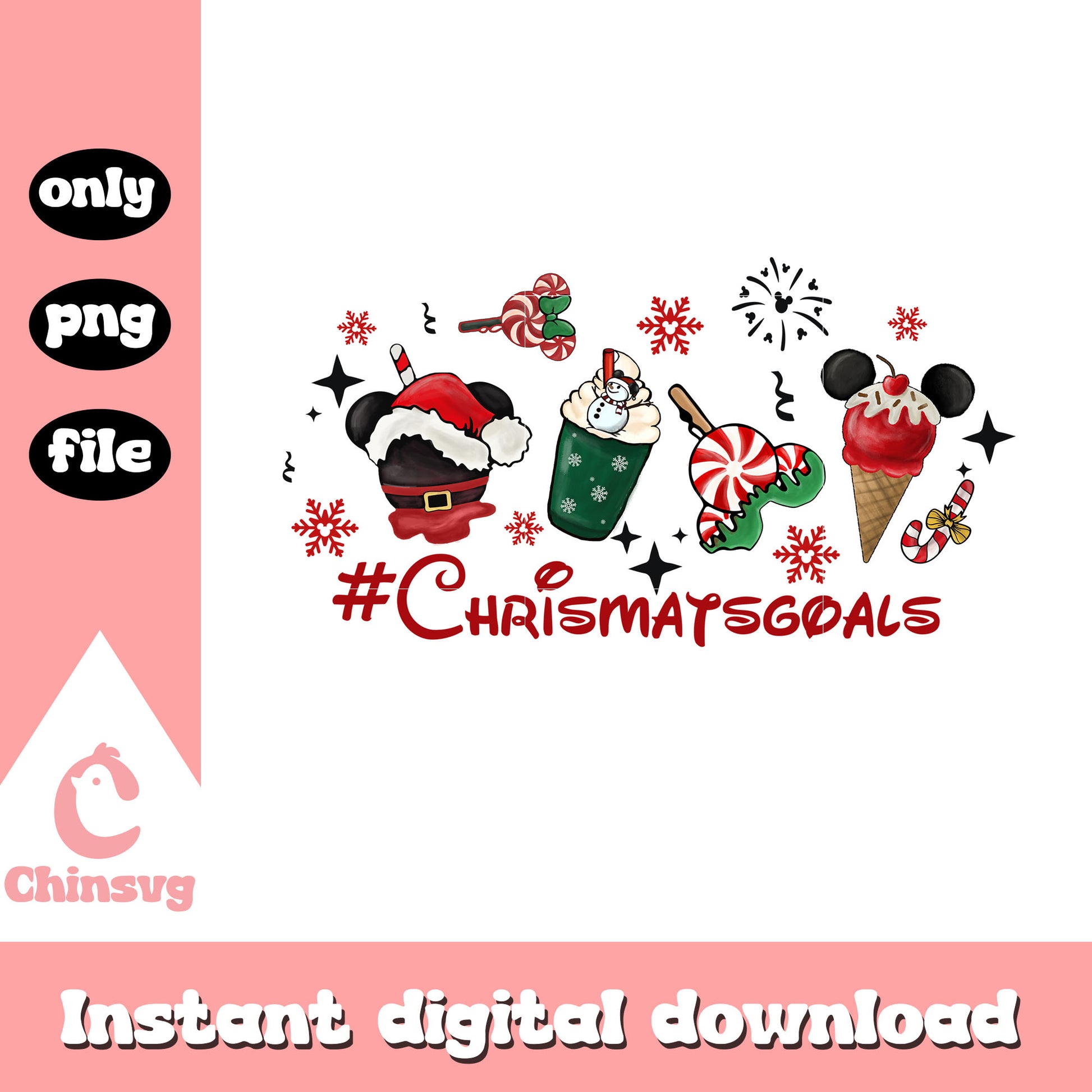 Chrismatsgoals mickey desserts png, christmas desserts png