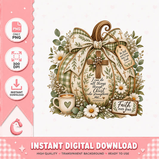 Christian Faith Pumpkin Clipart, Faith Over Fear Quote, PNG