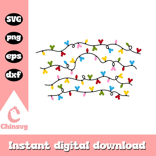 Christmas light full wrap design svg, led christmas lights​​ svg