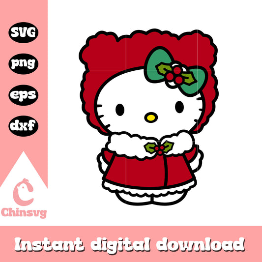 Christmas sanrio kitty design svg, hello kitty christmas svg​