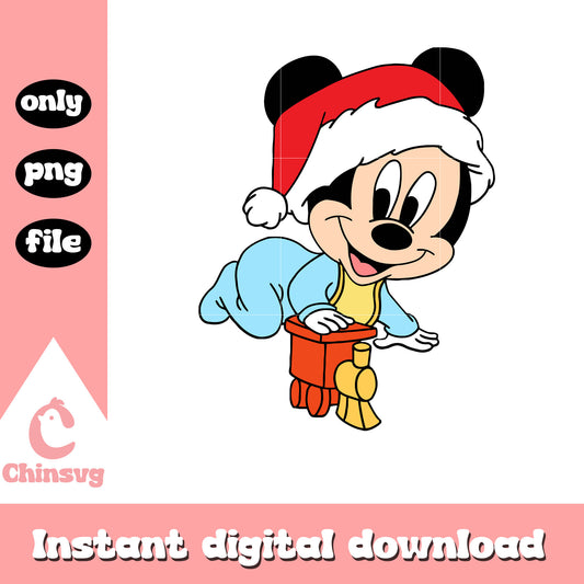 Christmas baby mickey santa hat png, mickey mouse santa​ png