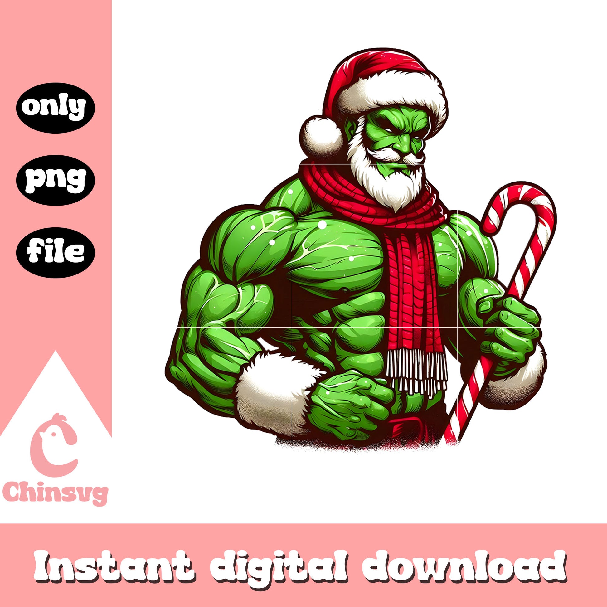 Christmas candy cane hulk character png, hulk movie png