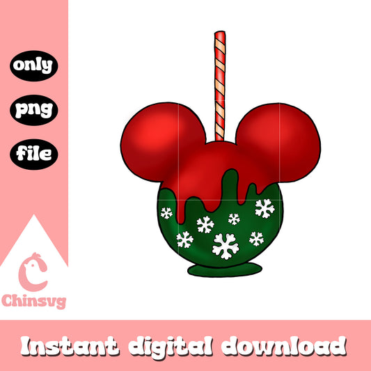 Christmas caramel apple mickey head png, christmas candy png