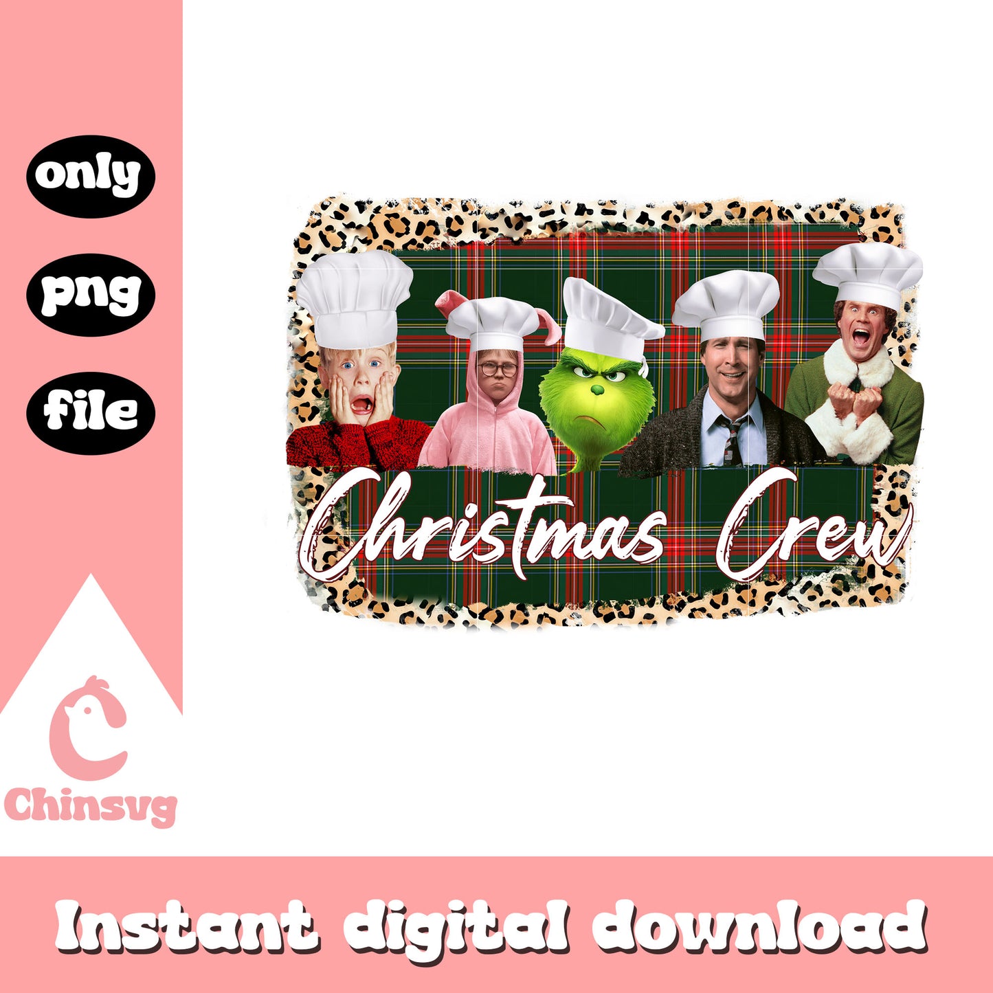 Christmas crew grinch leopard png, grinch movie characters png